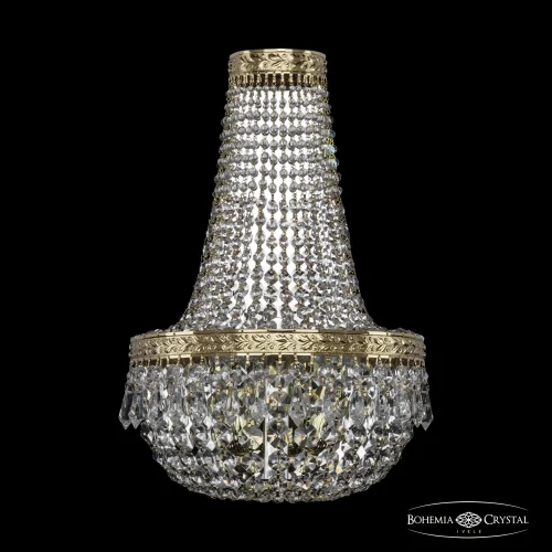 Бра 19011B/H2/25IV G Bohemia Ivele Crystal прозрачный на 3 лампы, основание золотое в стиле классический sp