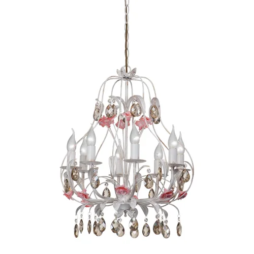 Люстра подвесная V1239/8 Vitaluce без плафона на 8 ламп, основание белое в стиле флористика 