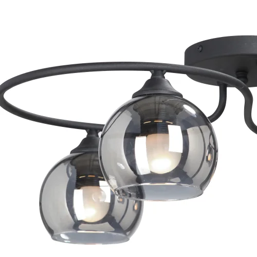 Люстра потолочная V4965-1/4PL Vitaluce чёрная серая на 4 лампы, основание чёрное в стиле арт-деко шар фото 2 Люстра потолочная V4965-1/4PL Vitaluce чёрная серая на 4 лампы, основание чёрное в стиле арт-деко шар фото 2