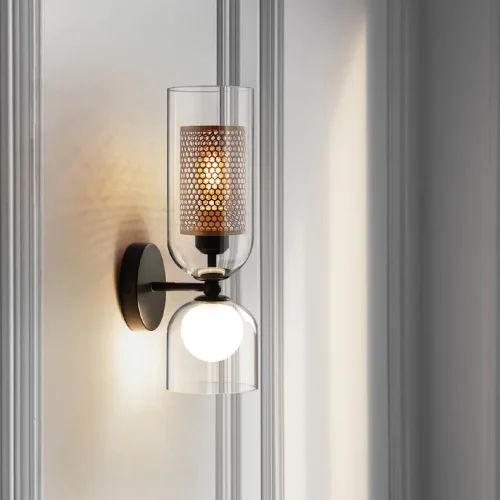 Оригинальный настенный светильник CATCH WALL ELITE 167823-26 ImperiumLoft белый прозрачный на 1 лампа, основание бронзовое в стиле современный  фото 14