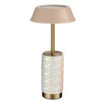 Настольная лампа LED Lulu 5454/8TLA Odeon Light бежевая на 1 лампу, основание бежевое латунь керамика металл в стиле классический современный аккумулятор