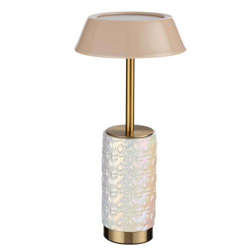 Настольная лампа LED Lulu 5454/8TLA Odeon Light бежевая на 1 лампу, основание бежевое латунь керамика металл в стиле классический современный аккумулятор