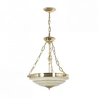 Светильник подвесной Pavia E 1.13.40 G Arti Lampadari белая на 3 лампы, основание золотое в стиле ампир классика 
