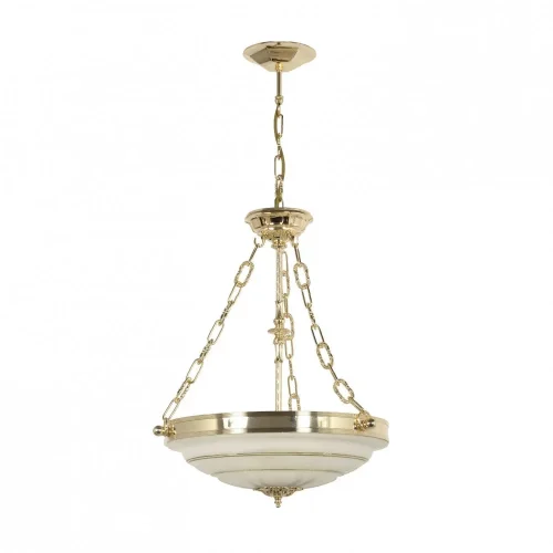 Светильник подвесной Pavia E 1.13.40 G Arti Lampadari белая на 3 лампы, основание золотое в стиле ампир классический 