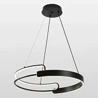Светильник подвесной LED Bradford LSP-7160 Lussole белый 2 лампы, основание чёрное в стиле хай-тек современный кольца