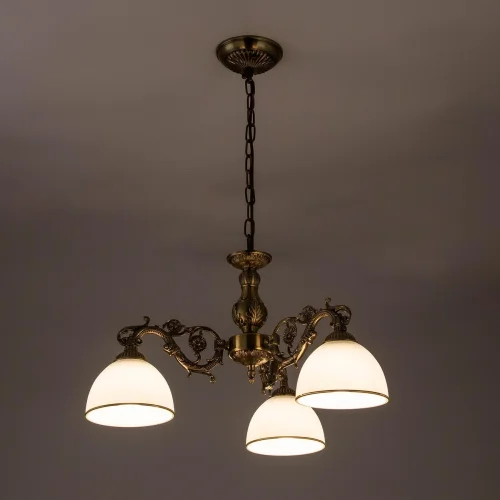 Люстра подвесная / потолочная Адриана CL405233 Citilux белая на 3 лампы, основание бронзовое в стиле классический  фото 5