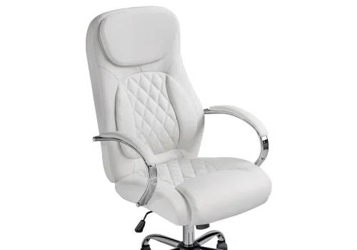 Компьютерное кресло Tron white 15517 Woodville, белый/искусственная кожа, ножки/металл/хром, размеры - *1210***610*700 фото 6