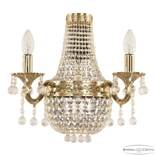 Бра 2228H201B/2/35IV G Bohemia Ivele Crystal без плафона на 3 лампы, основание золотое в стиле классический balls