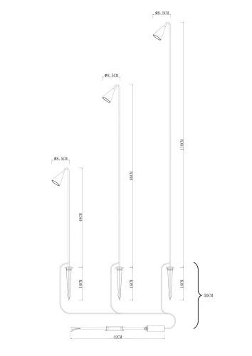 Ландшафтный светильник LED Muliphein A1084PA-3BK Arte Lamp уличный IP65 чёрный на 3 лампы, плафон чёрный в стиле минимализм современный LED фото 2