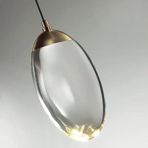 Светильник подвесной Pura 7159/3L Odeon Light прозрачный на 1 лампу, основание бронзовое в стиле хай-тек выдувное фото 4
