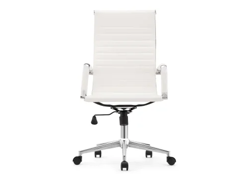 Компьютерное кресло Reus pu white / chrome 15735 Woodville, белый/экокожа, ножки/металл/хром, размеры - *1140***550*670 фото 2