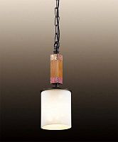 Светильник подвесной FABO 2767/1 Odeon Light белый 1 лампа, основание коричневое в стиле кантри 