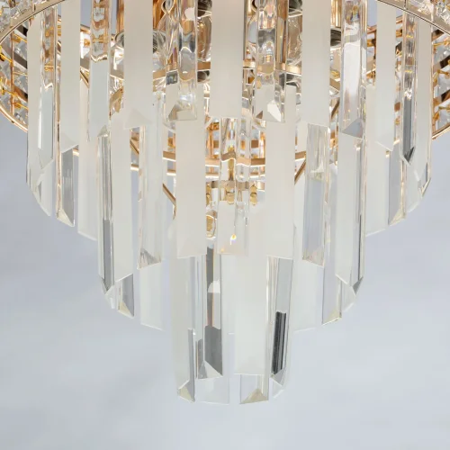 Люстра подвесная Бриз 111013906 DeMarkt прозрачная на 6 ламп, основание золотое в стиле классический  фото 8