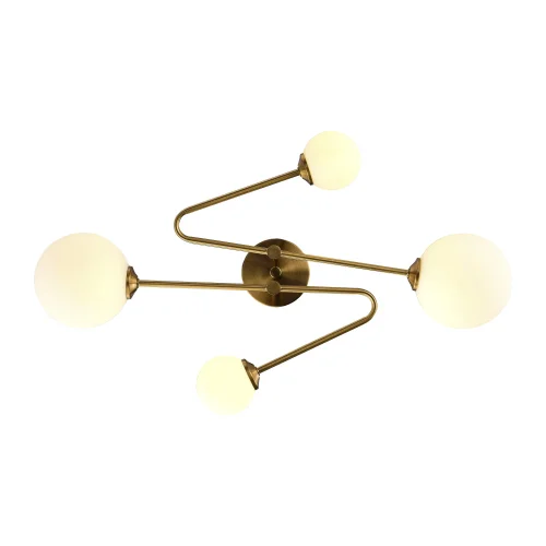 Люстра потолочная Fantini SLE2211-302-04 Evoluce белая на 4 лампы, основание латунь в стиле современный молекула фото 4
