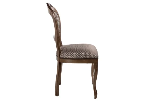 Деревянный стул Лауро орех / ромб 431000 Woodville, коричневый/ткань, ножки/массив бука дерево/орех, размеры - ****490*550 фото 3