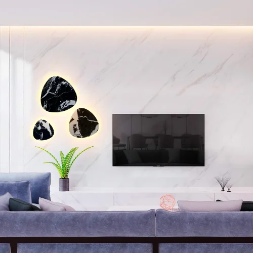 Бра LED BILBAO AP12W LED D500 BLACK Crystal Lux чёрный на 1 лампу, основание чёрное в стиле современный отражённый свет фото 5
