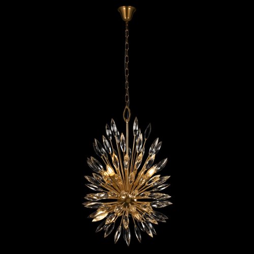 Люстра подвесная Splash 10418/8 LOFT IT прозрачная на 8 ламп, основание золотое в стиле современный капли ветви фото 2