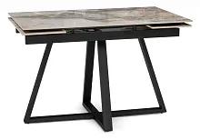 Керамический стол Силлем 120(180)х80 риальто светлый / черный 588066 Woodville столешница бежевая из керамика