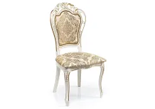 Деревянный стул Bronte молочный с патиной 438323 Woodville, бежевый/ткань, ножки/массив бука/молочный, размеры - ****530*550