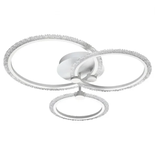 Люстра потолочная Calm 358927 Novotech белая прозрачная на 1 лампу, основание белое в стиле современный хай-тек кольца