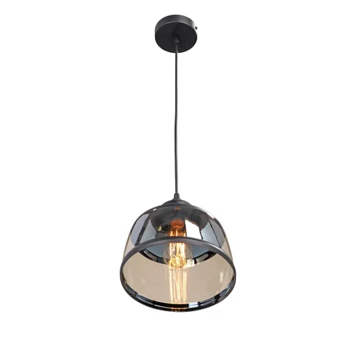 Светильник подвесной V4531-1/1S Vitaluce янтарный 1 лампа, основание чёрное в стиле лофт  фото 3