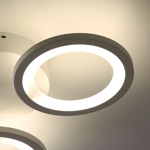 Люстра потолочная LED с пультом Мадлен 424013303 DeMarkt белая на 1 лампа, основание белое в стиле хай-тек с пультом кольца фото 6
