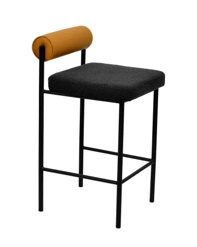 Стул барный Балла, темно-серый, коричневая экокожа УТ000037046 Stool Group, серый коричневый/экокожа, ножки/металл/чёрный, размеры - *830***410*510 фото 4