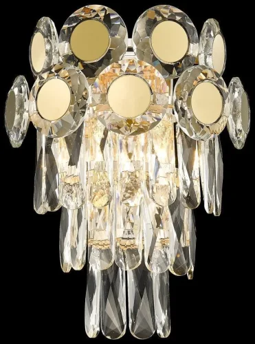 Бра Claudia WE134.02.301 Wertmark прозрачный на 2 лампы, основание золотое в стиле современный классический 