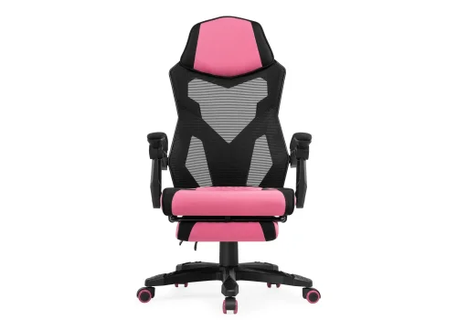Компьютерное кресло Brun pink / black 15731 Woodville, розовый чёрный/сетка ткань, ножки/пластик/чёрный, размеры - *1200***610*550 фото 3