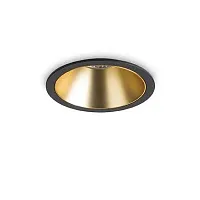 Светильник точечный LED GAME ROUND 11W 3000K BK GD Ideal Lux чёрный золотой 1 лампа, основание чёрное золотое в стиле современный 