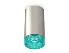 Светильник накладной Techno Spot XS XS6324021 Ambrella light голубой серебряный 1 лампа, основание серебряное в стиле хай-тек современный круглый