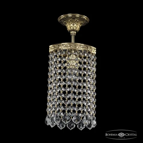 Светильник потолочный 19203/15IV G Leafs Bohemia Ivele Crystal прозрачный 1 лампа, основание золотое в стиле классический leafs