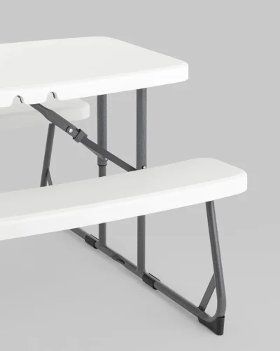 Комплект стола и двух скамеек, раскладной УТ000036830 Stool Group столешница белая из  фото 4