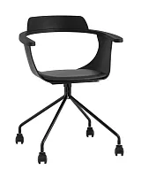 Кресло Doulton, черный УТ000036494 Stool Group, чёрный/экокожа, ножки/металл/чёрный, размеры - ****610*515