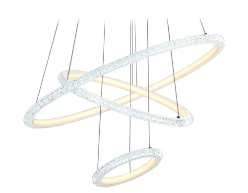 Светильник подвесной LED FA9561 Ambrella light белый 1 лампа, основание белое в стиле современный хай-тек кольца