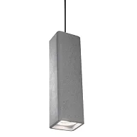 Светильник подвесной OAK SP1 SQUARE CEMENTO Ideal Lux серый на 1 лампу, основание серое в стиле современный трубочки