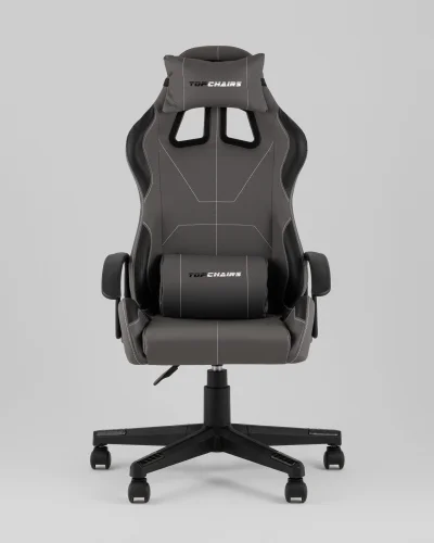 Кресло спортивное TopChairs Wyvern, серо-черный УТ000039485 Stool Group, серый/экокожа, ножки/полимер/чёрный, размеры - 1110*1210**** фото 7