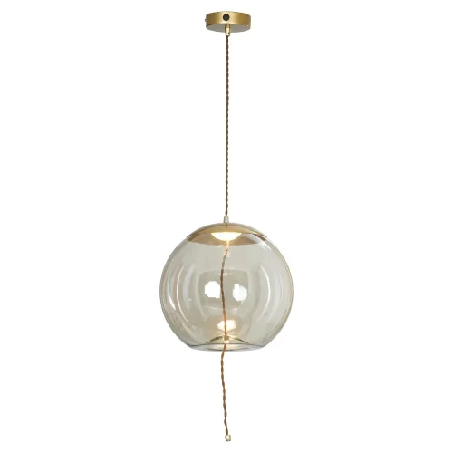 Светильник подвесной LED Acquario LSP-8356 Lussole прозрачный 1 лампа, основание матовое золото в стиле современный выдувное