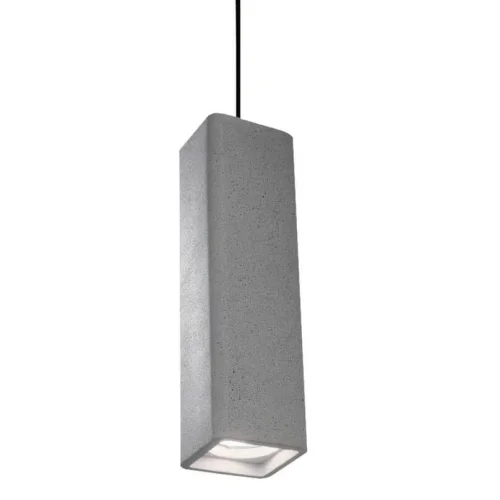 Светильник подвесной OAK SP1 SQUARE CEMENTO Ideal Lux серый на 1 лампу, основание серое в стиле современный трубочки