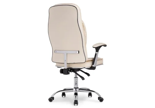 Кресло для руководителя Vestra cream 15259 Woodville, бежевый/искусственная кожа, ножки/металл/хром, размеры - ****620*640 фото 5