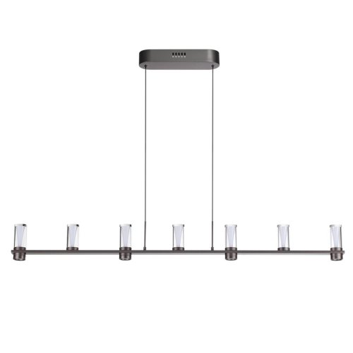 Светильник подвесной LED Defance 7143/45L Odeon Light прозрачный на 7 ламп, основание серое чёрное в стиле современный классический линейный