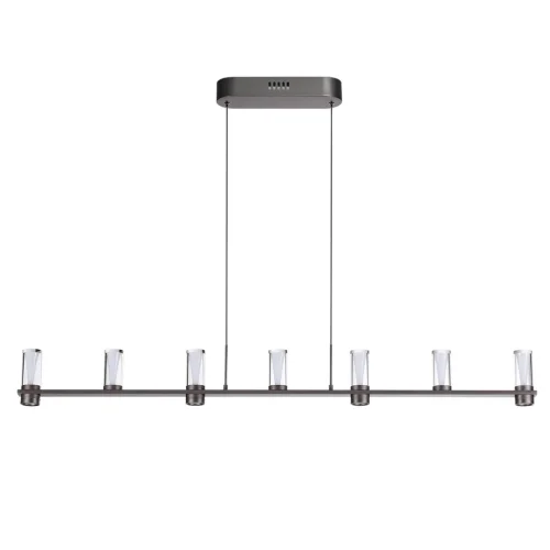 Светильник подвесной Defance 7143/45L Odeon Light прозрачный на 7 ламп, основание серое чёрное в стиле современный классический линейный