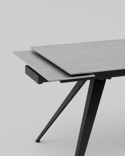 Стол Лоуренс 120-180/80/76, столешница керамика Armani Grey, подстолье металл УТ000040569 Stool Group столешница серая из керамика фото 2