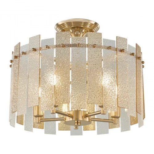 Люстра потолочная Sorrento-2109 372109/5/80/390 GD Arte Milano прозрачная янтарная на 5 ламп, основание золотое в стиле современный фото 3