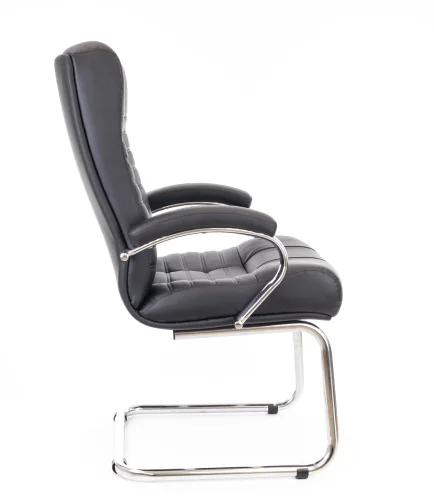 Кресло для посетителей Atlant CF Экокожа Черный EP-Atlant CF LB eco triks 38 black Everprof, чёрный/экокожа, ножки//, размеры - 1100*1100***640* фото 3