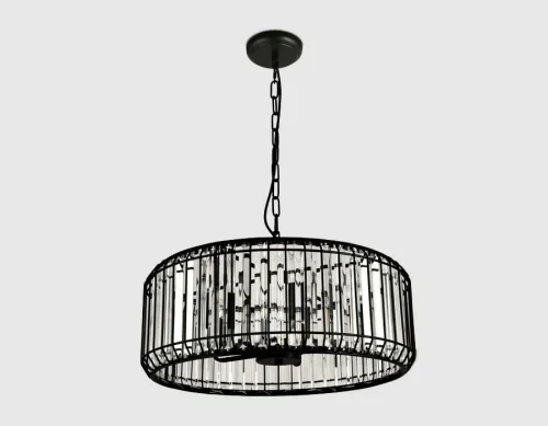 Люстра подвесная TR5815 Ambrella light чёрная прозрачная на 5 ламп, основание чёрное в стиле лофт современный  фото 3