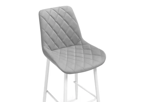 Полубарный стул Баодин К Б/К светло-серый / белый 517170 Woodville, серый/велюр, ножки/металл/белый, размеры - ****500*560 фото 5