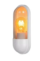 Настенный светильник уличный Capsule 29897/01/31 Lucide уличный IP65 белый на 1 лампу, плафон прозрачный в стиле классический E27