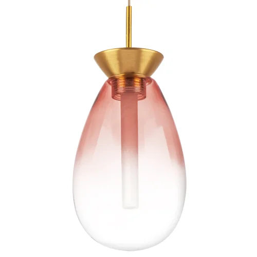 Светильник подвесной LED Colore 805112 Lightstar розовый прозрачный 1 лампа, основание золотое в стиле арт-деко  фото 6