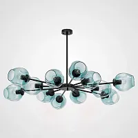 Люстра на штанге MARINE D104 12 lamps Black/Blue 189690-26 ImperiumLoft голубая на 12 ламп, основание чёрное в стиле скандинавский 